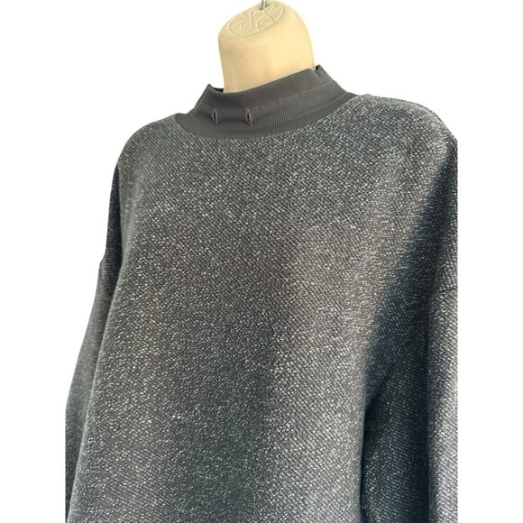 Varley Women's Sz L Sullivan Charcoal Gray Marl Knit Pullover Sweatshirt - Picture 3 of 9